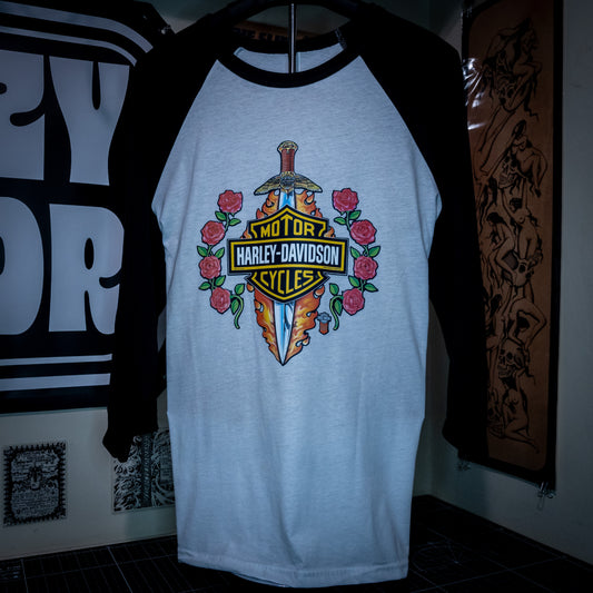 XL Harley Sword & Roses Raglan