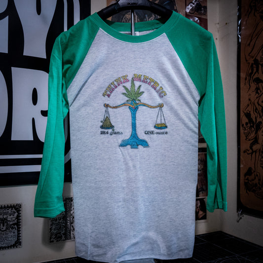 S 70s Glitter Think Metric Weed Raglan